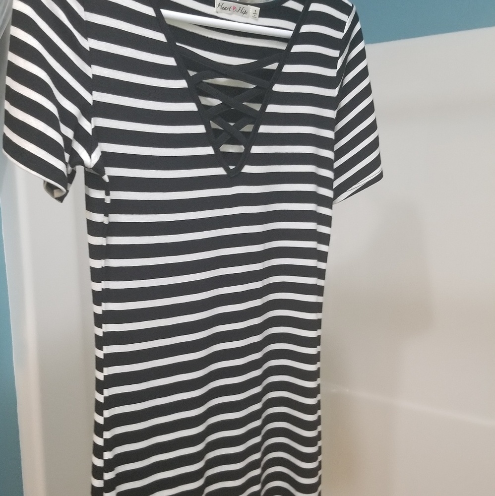 Heart Hips striped midi dress